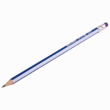 Карандаш чернографитный BRAUBERG "GX-100", 1 шт., HB, с ластиком, корпус синий, 181720 