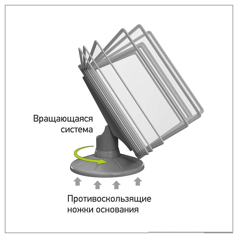 Демосистема настольная OfficeSpace с 10 серыми панелями, вращающаяся