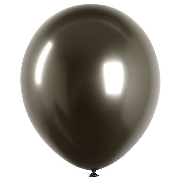 Воздушные шары,  50шт., М12/30см, MESHU, хром, черный