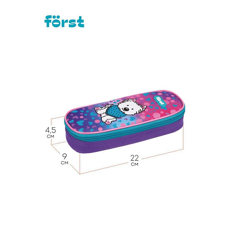 Пенал корпусный 1 отделение, 220*90*45 Först "Best friends", полиэстер 