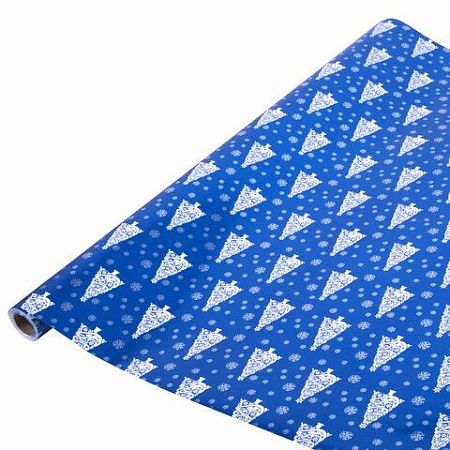 Бумага упаковочная С ЭФФЕКТАМИ BIG SIZE новогодняя "Blue Winter", 0,7х10 м, ЗОЛОТАЯ СКАЗКА, 591949