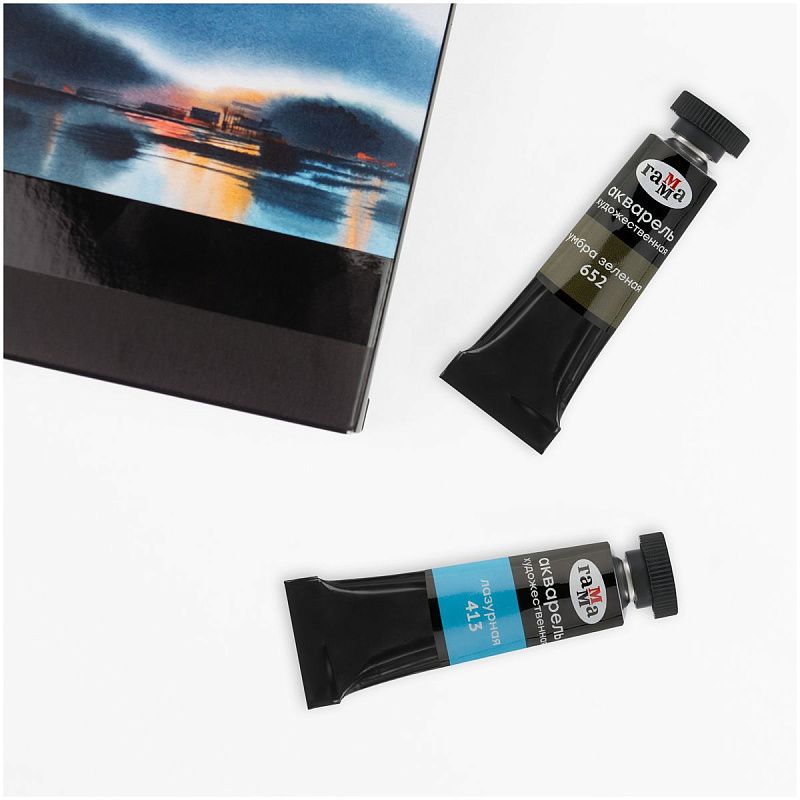 Акварель художественная Гамма "Старый Мастер" лазурная, 9мл, туба