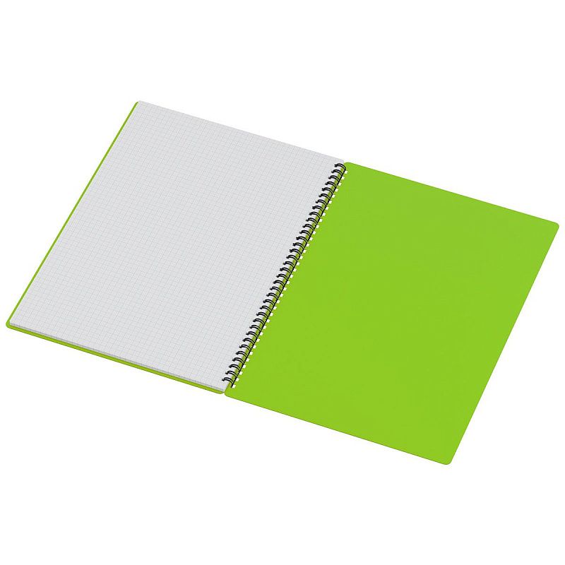 Тетрадь 80л., А4 клетка на гребне BG "Neon", пластиковая обложка, салатовый
