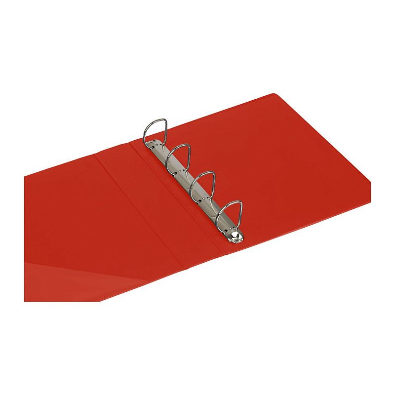 Папка на 4 кольцах OfficeSpace, панорама, 65мм, ПВХ, красная 