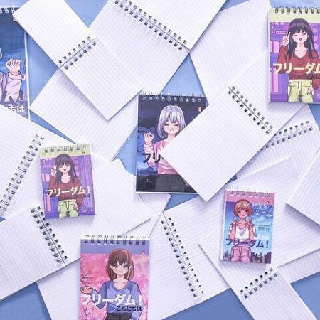 Блокнот А5 40 л., гребень, ламинированный картон, клетка, АЛЬТ, "ANIME.FREEDOM" (5 видов), 3-40-726