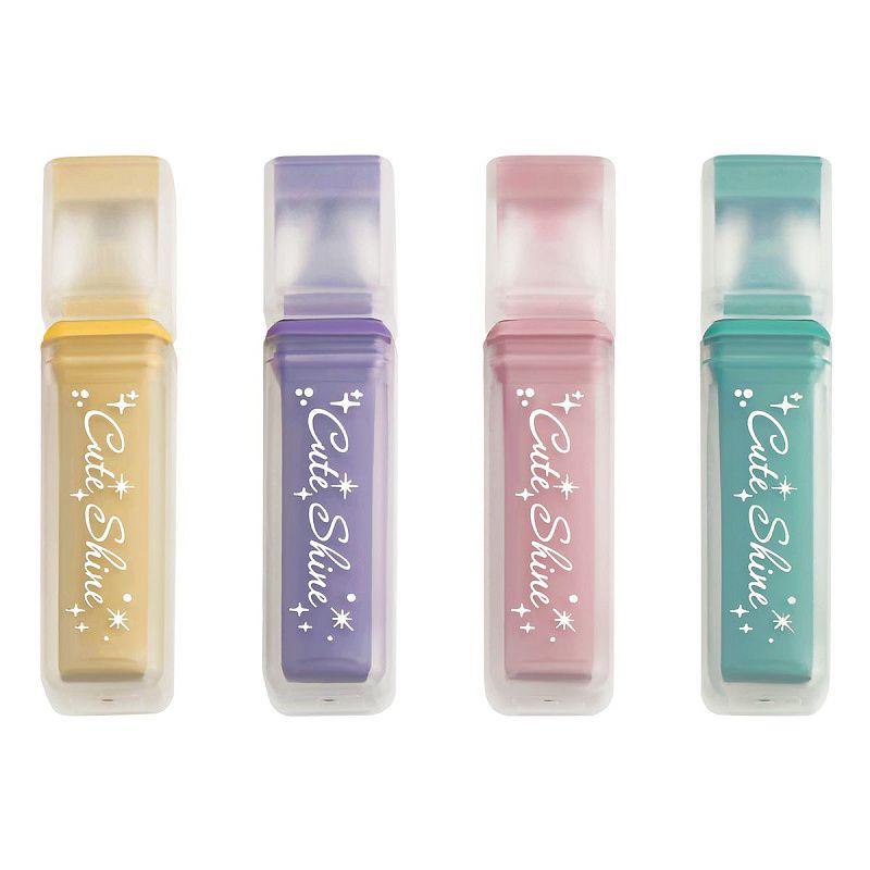 Набор текстовыделителей MESHU "Shiny", 04цв., пастельные цвета c глиттером, 1-5 мм, ПВХ бокс, европодвес 