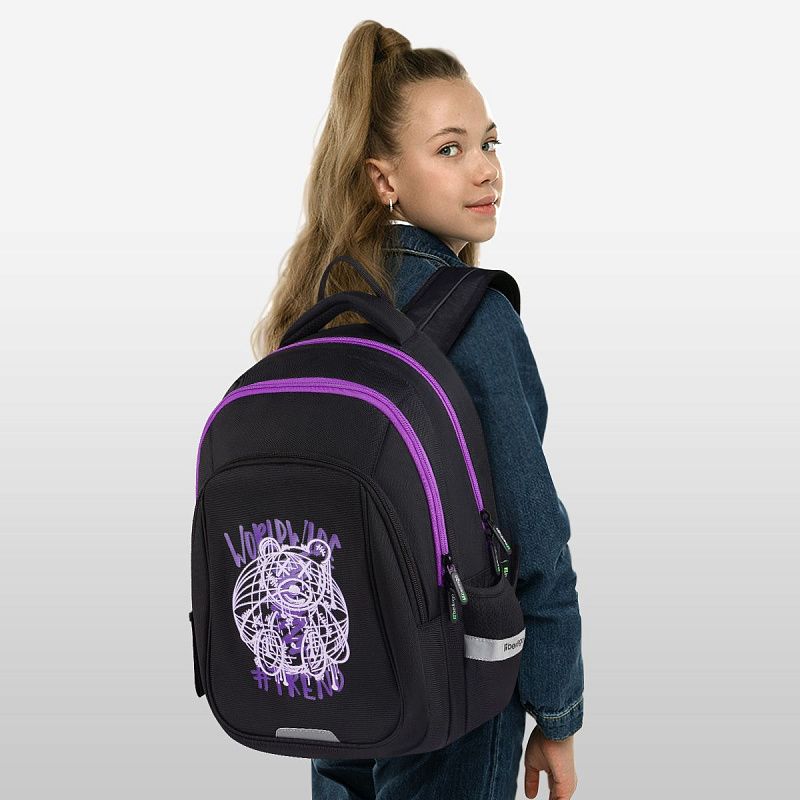 Рюкзак Berlingo Comfort "WorldWide" 38*27*18см, 3 отделения, 3 кармана, эргономичная спинка 