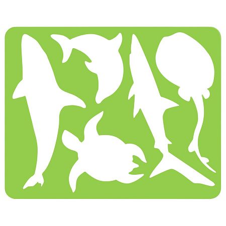 Трафарет-раскраска контурный, СТАММ "Морские обитатели", пакет, европодвес