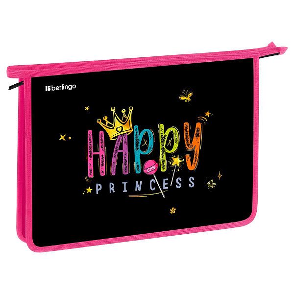 Папка для тетрадей 1 отделение, А4 Berlingo "Candy Princess", 340*245*40 мм, пластик, на молнии
