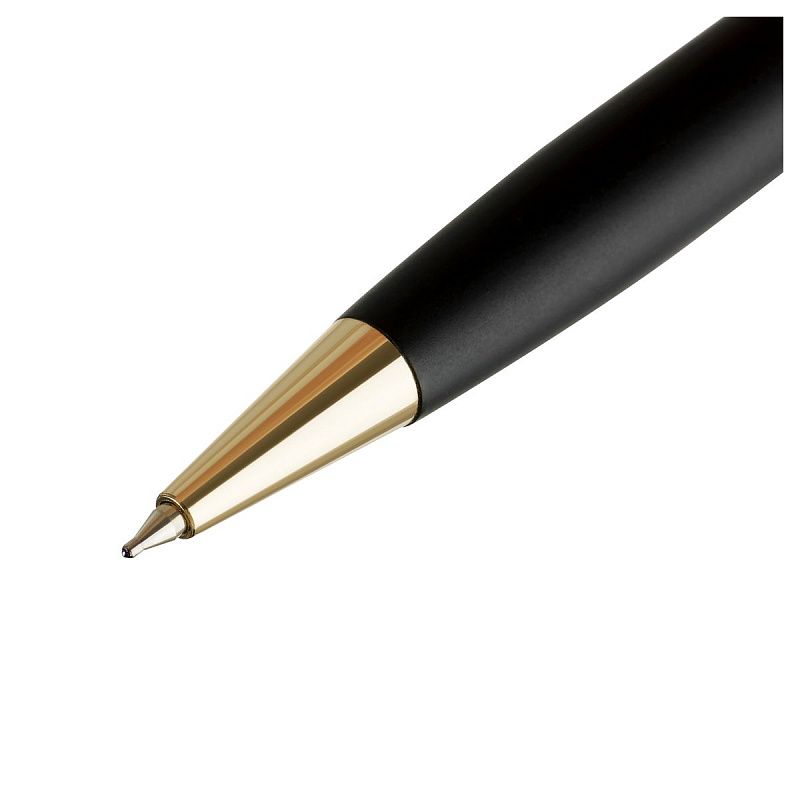 Ручка шариковая Luxor "Lancia" синяя, 0,7мм, корпус черный/золото, поворотный механизм, футляр 