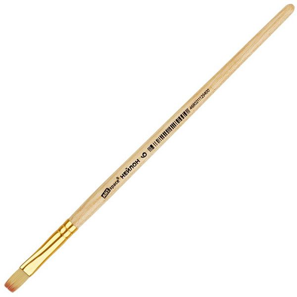 Кисть нейлон, ArtSpace, плоская №06, пакет, европодвес