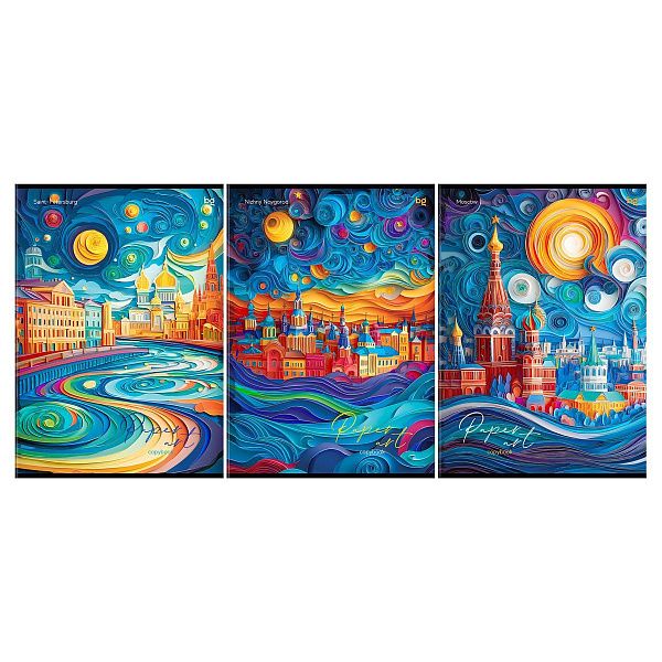 Тетрадь 80л., А4, клетка BG "Paper art", матовая ламинация, выб. лак