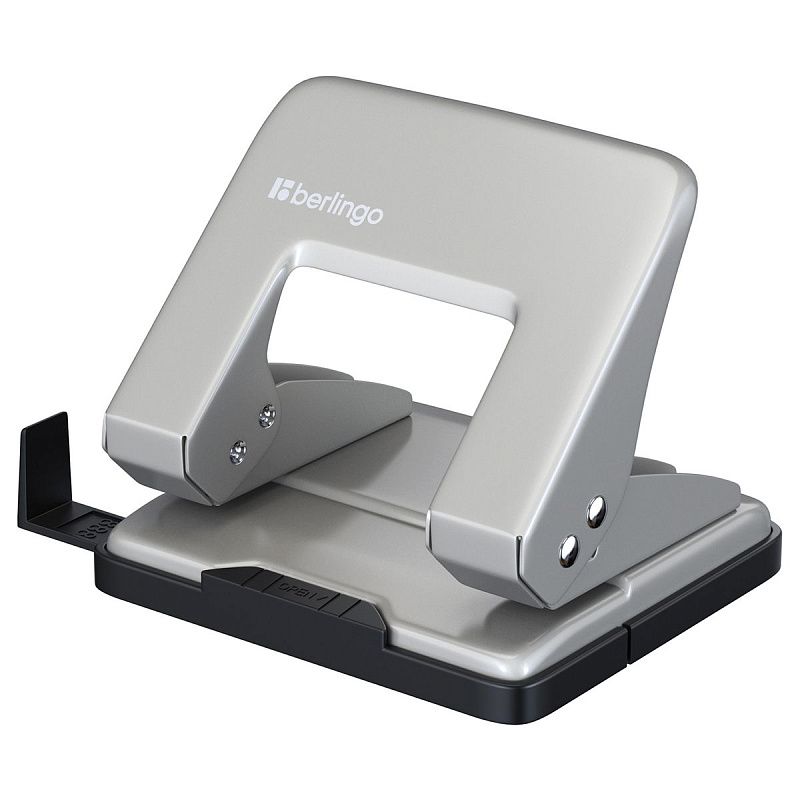 Дырокол Berlingo "Universal" 20л., металлический, ассорти, с линейкой