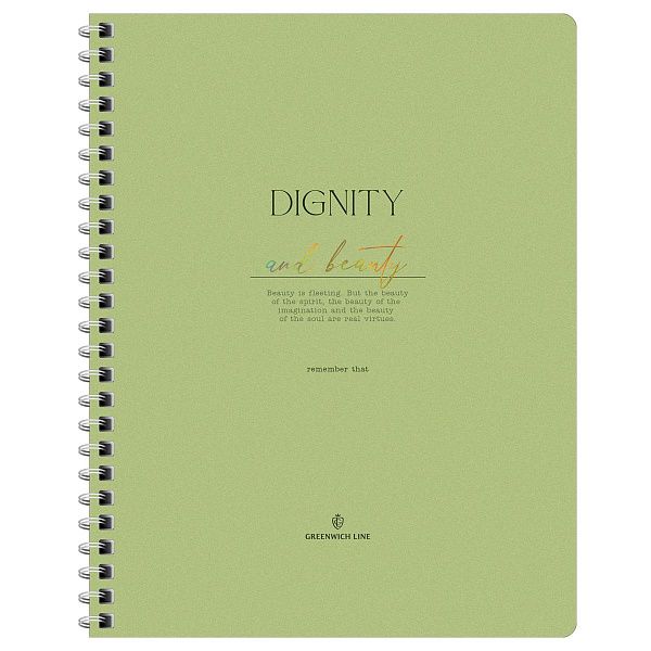 Тетрадь 80л., А5, клетка на гребне GreenwichLine "Dignity", матовая ламинация, тиснение фольгой, 80г/м2
