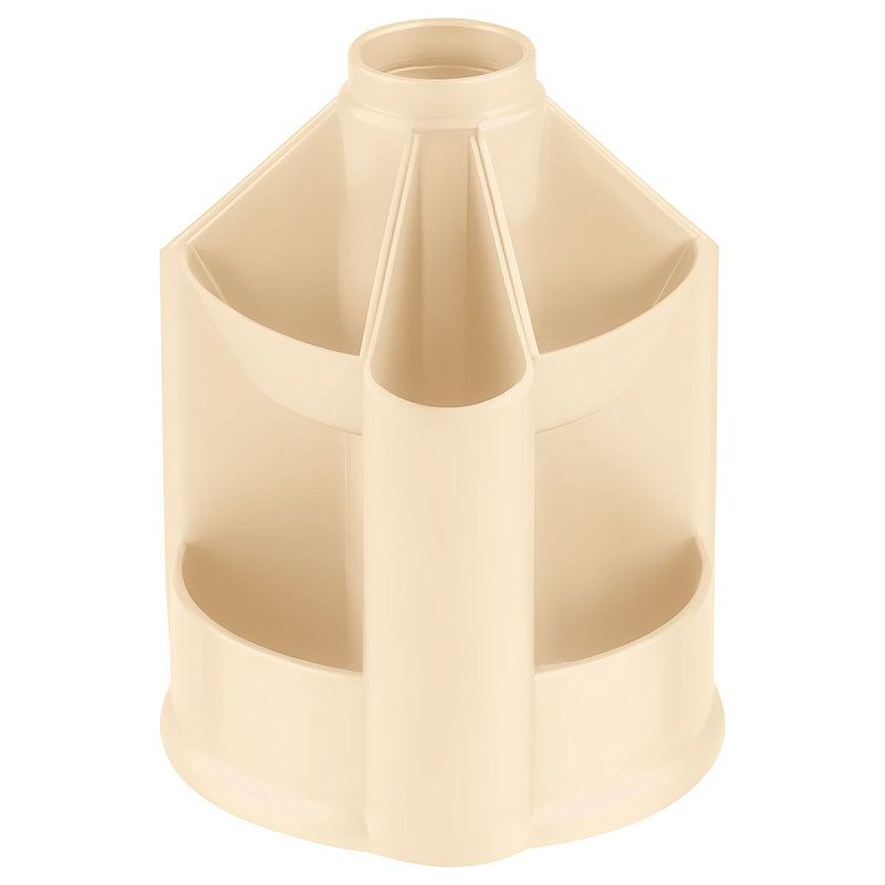 Настольная подставка СТАММ "Mini Desk", пластиковая, вращающаяся, бежевая