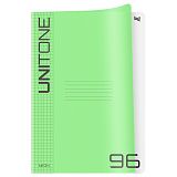 Тетрадь 96л., А4 клетка BG "UniTone. Neon", пластиковая обложка, неон салатовый