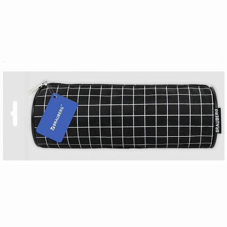 Пенал-косметичка BRAUBERG, Checkered, черный, 20х7х7см, 272298 