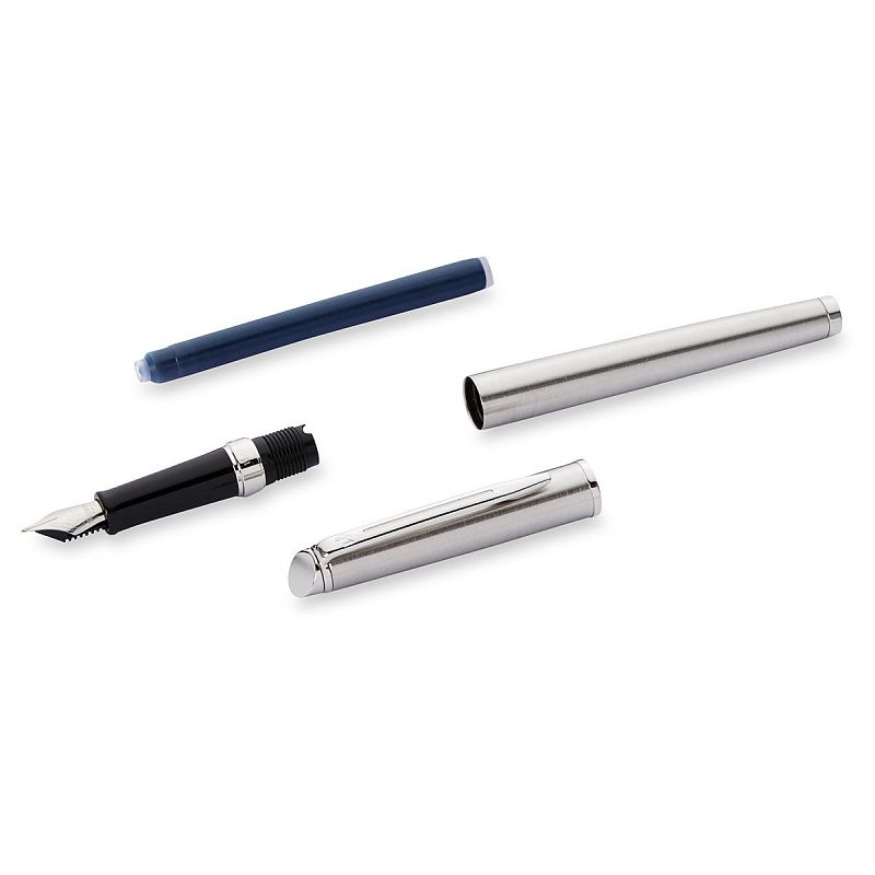 Ручка перьевая Waterman "Hemisphere Stainless Steel PT" синяя, 0,8мм, подарочная упаковка 