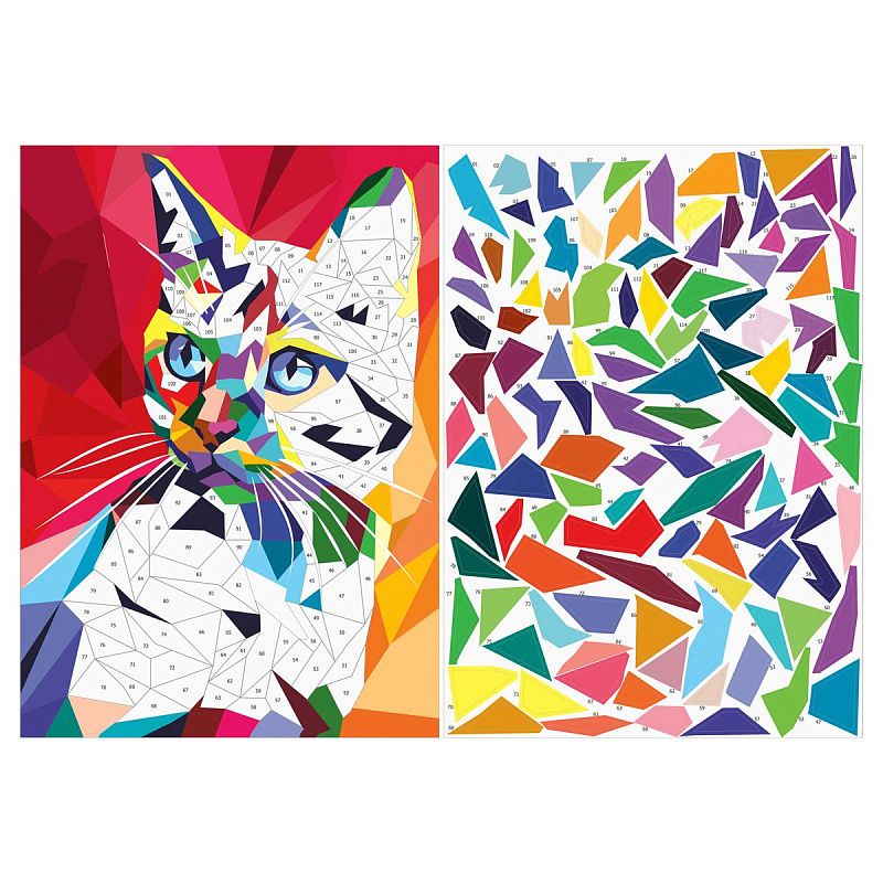 Аппликация наклейками ТРИ СОВЫ "Неоновые кошки", А4, 2 основы, картонный конверт