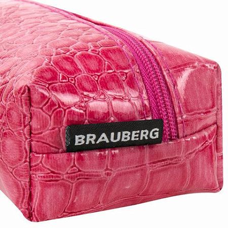 Пенал-косметичка BRAUBERG, "крокодиловая кожа", "Ultra", дисплей, 20x6x4 см, ассорти 5 цветов, 270852 