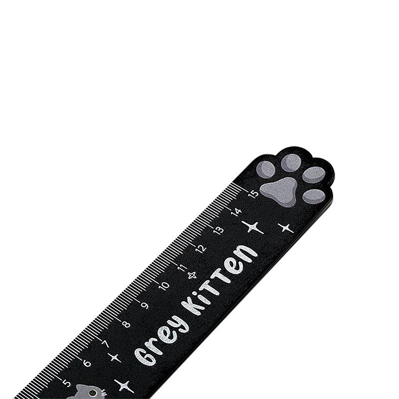 Линейка 15см MESHU "Paw", деревянная,  ассорти, европодвес 