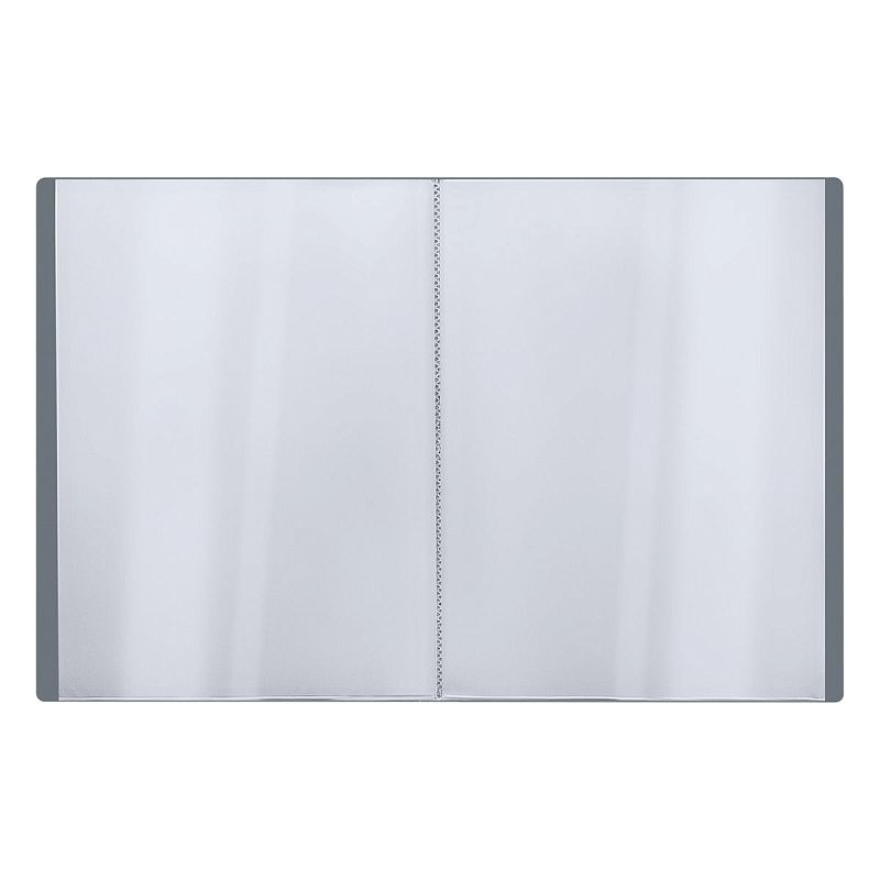 Папка со 100 вкладышами СТАММ А4, 30мм, 600мкм, пластик, серая 