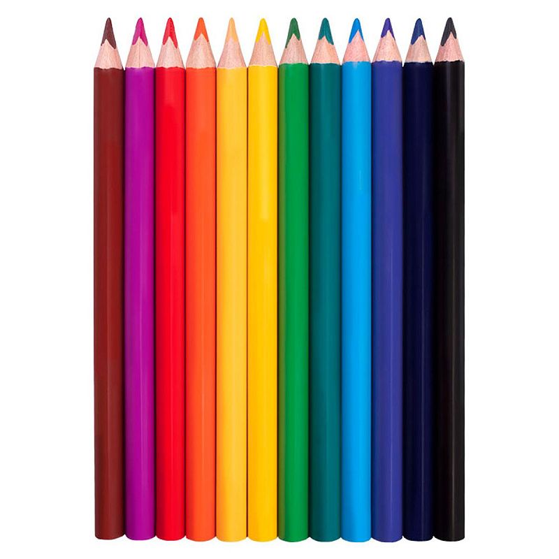 Карандаши цветные JOVI "Maxi", 12цв., трехгран., утолщенные, заточен., картон, европодвес