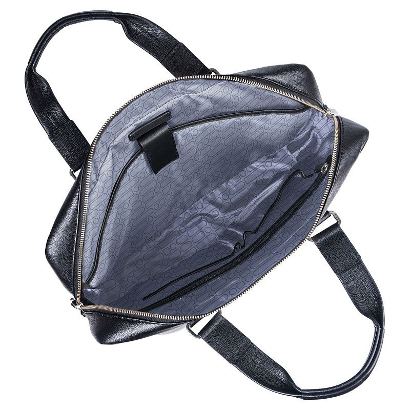 Сумка деловая Berlingo "Business Style" натуральная кожа, черный, 1 отделение, молния 