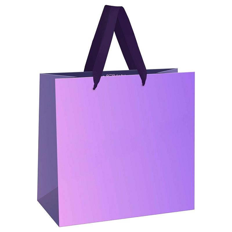 Пакет подарочный 20*20*10см MESHU "Purple mood", фольга, матовая ламинация