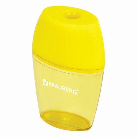 Точилка BRAUBERG "Diamond", с контейнером, овальная, в дисплее, ассорти, 222491 