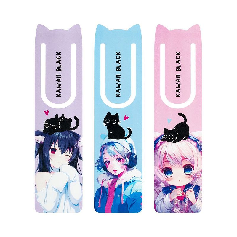 Закладки для книг, 3шт., 47*188мм, MESHU "Kawaii"
