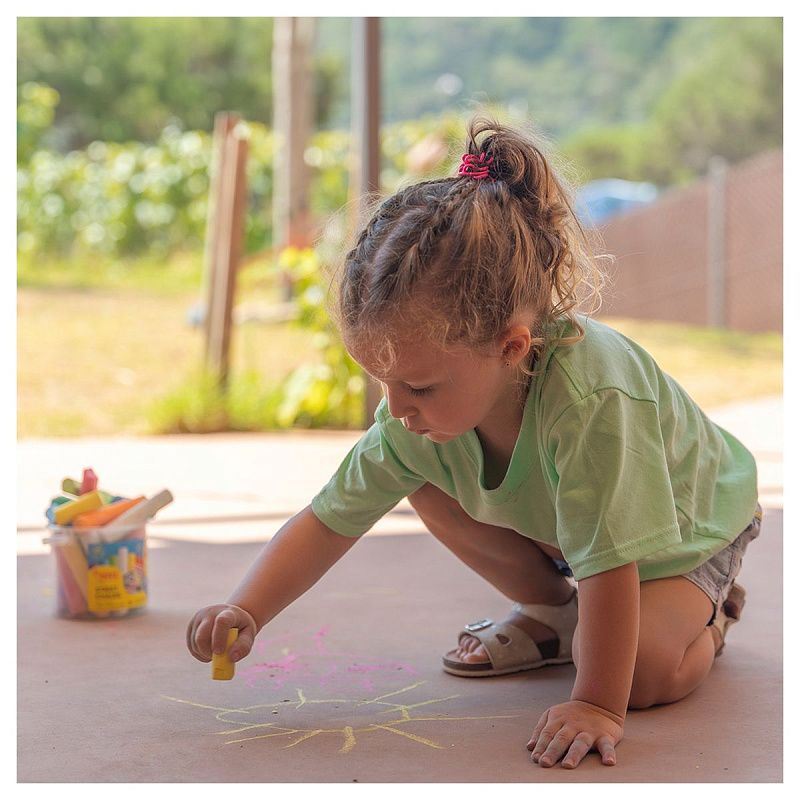 Мелки цветные для асфальта JOVI, 20шт., 7цв., круглые, пластиковое ведро 