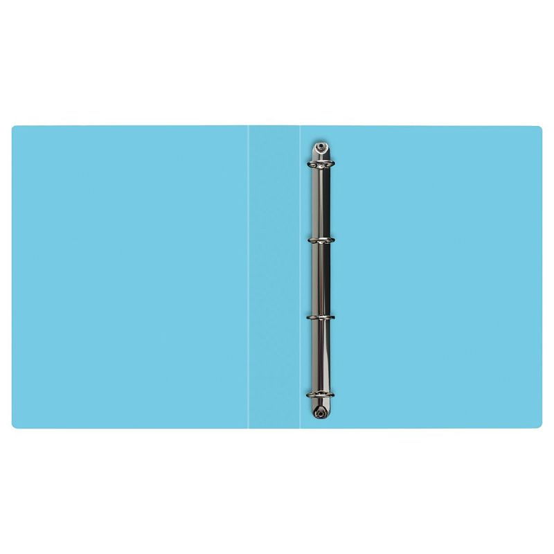 Папка на 4 кольцах СТАММ А4, 40мм, 500мкм, пластик, пастель, голубая 