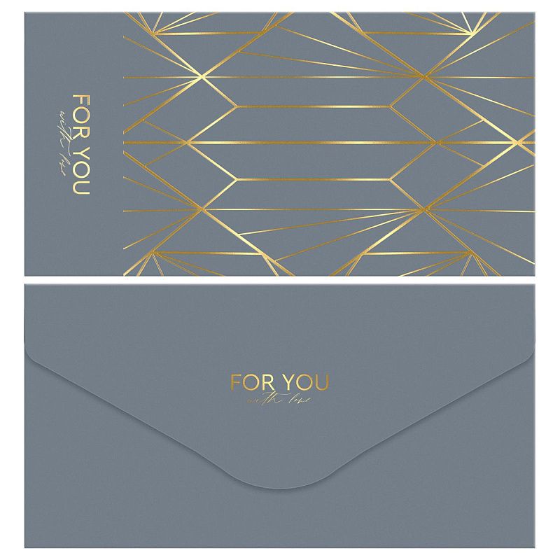 Конверт для денег MESHU "Geometry", 85*164мм, soft-touch, фольга, 3 дизайна