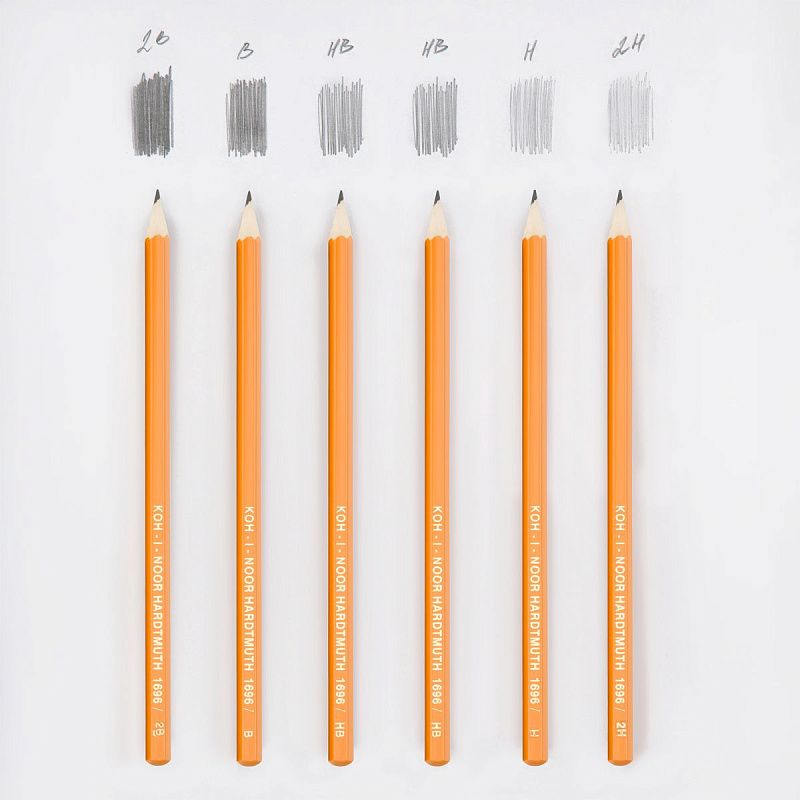 Набор карандашей ч/г Koh-I-Noor "1696" 6шт., 2H-2B, заточен., ПВХ уп., европодвес 