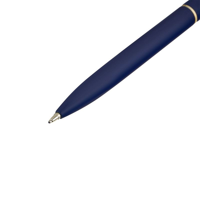 Ручка шариковая Luxor "Sterling" синяя, 1,0мм, корпус синий/золото, кнопочный механизм, футляр 