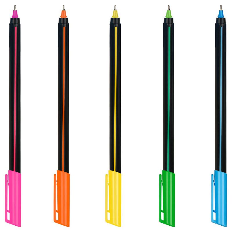 Ручка шариковая Luxor "Stick Soft Touch" синяя, 0,7мм, корпус ассорти 