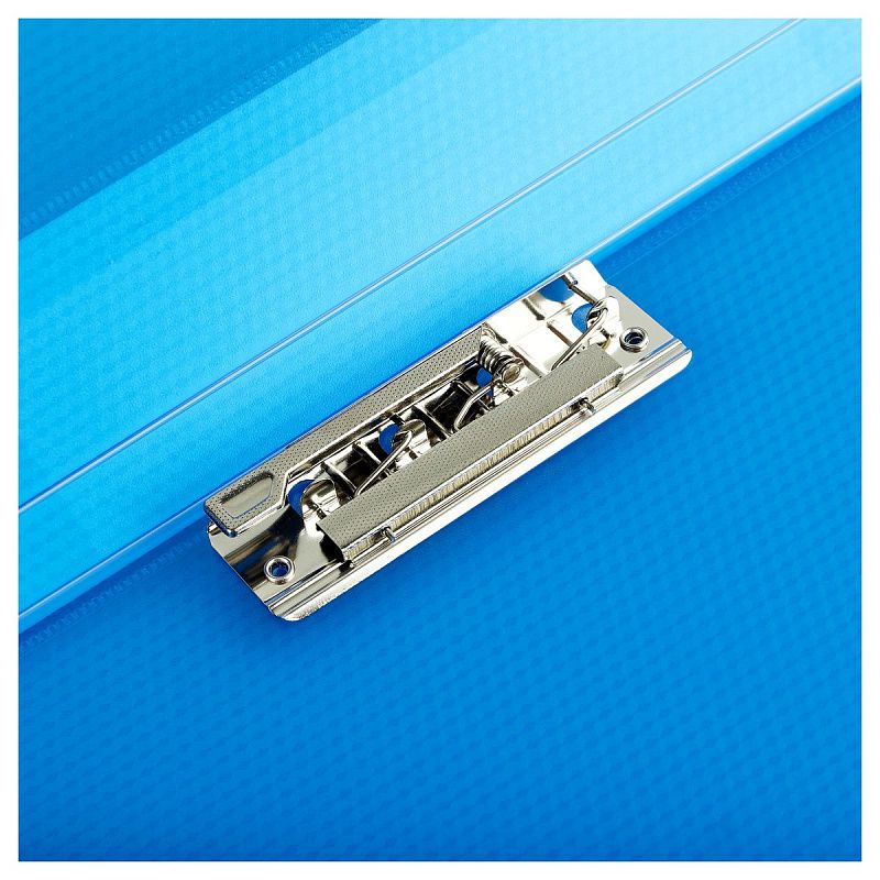 Папка с боковым зажимом СТАММ "Кристалл" А4, 17мм, 700мкм, пластик, синяя 