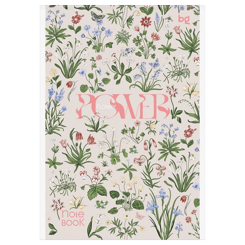 Блокнот А5 80л., на скрепке BG "Цветы"
