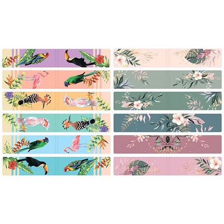 Закладки для книг МАГНИТНЫЕ, "TROPICS", набор 12 шт., 60x20 мм, BRAUBERG, 113172 