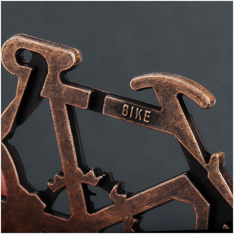 Головоломка металлическая большая ТРИ СОВЫ "Велосипед", 3 уровень сложности 