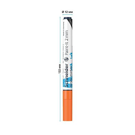 Маркер акриловый Schneider "Paint-It 310" 2мм, пулевидный, оранжевый