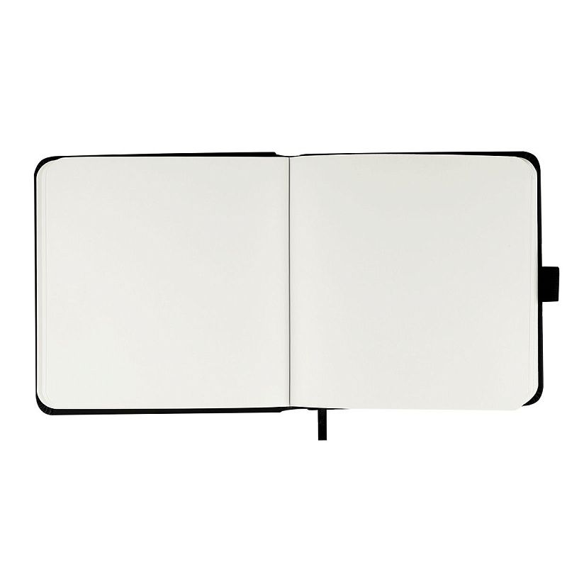 Скетчбук 100л., 190*190 Гамма "Студия", черный, твердая обложка, на резинке, слоновая кость, 110г/м2