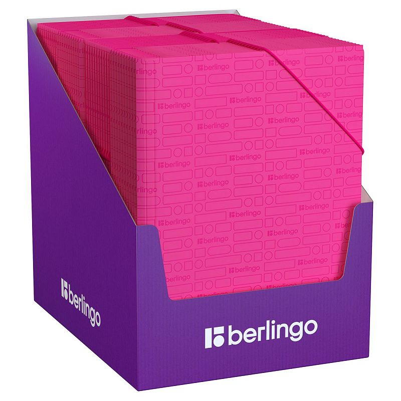 Папка на резинке Berlingo "Your Way" А4, 600мкм,  розовый неон 