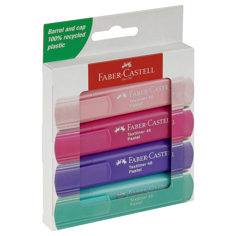 Набор текстовыделителей Faber-Castell "46 Pastel" 4 пастельных цв., 1-5мм, картон. уп. 
