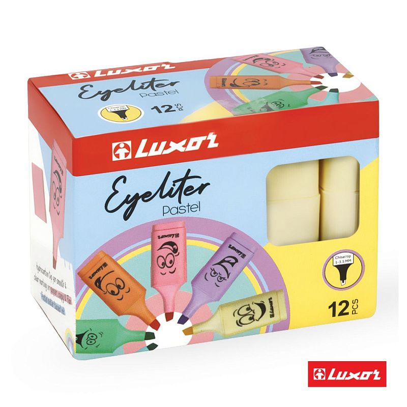 Текстовыделители Luxor "Eyeliter Pastel" пастельный желтый, 1-4,5мм 