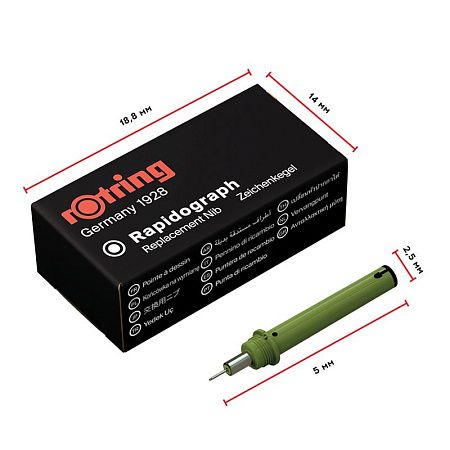 Пишущий элемент для рапидографа Rotring 0,3мм, картон. упаковка 