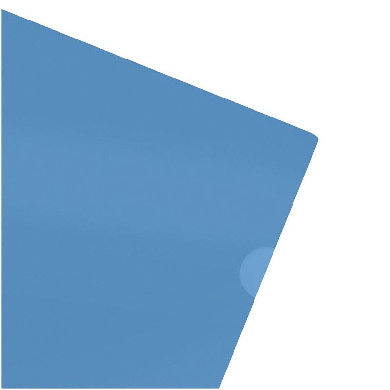 Папка-уголок СТАММ А4, 100мкм, пластик, прозрачная, синяя 