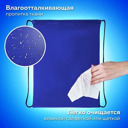 Мешок для обуви ПИФАГОР, 1 отделение, 42х34 см, синий, 271617 
