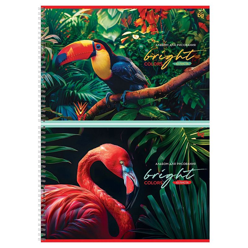 Альбом для рисования 32л., А4, на гребне BG "Яркие"